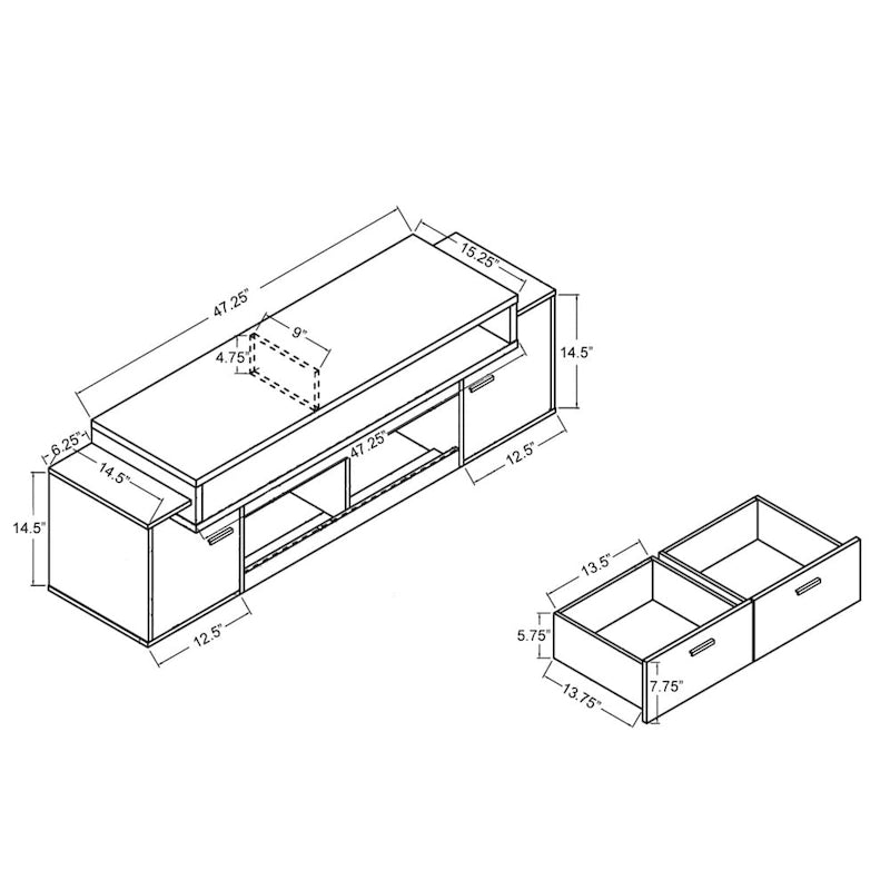 Merc Contemporary Multi-functional Storage TV Console by Furniture of America