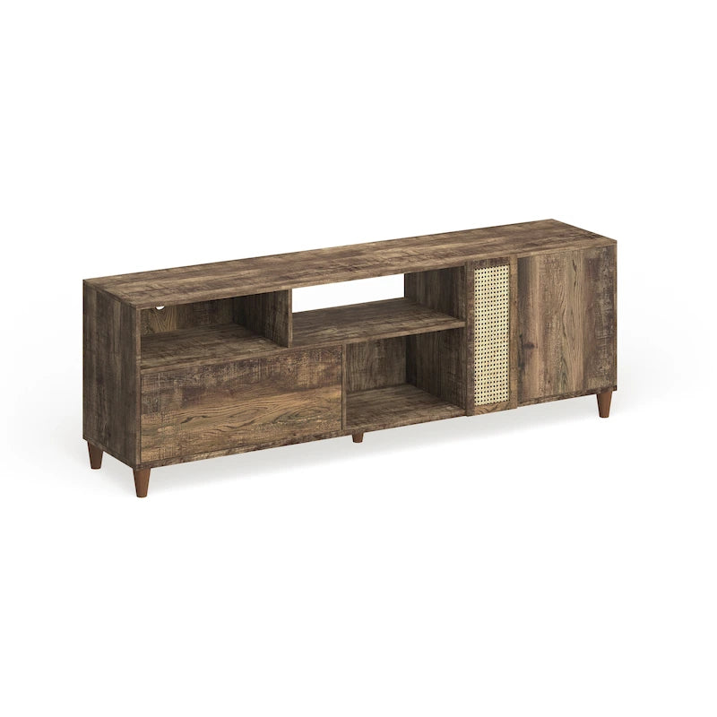 Meuble TV de 70 po Santee Mid-Century Modern avec tiroir, par Furniture of America
