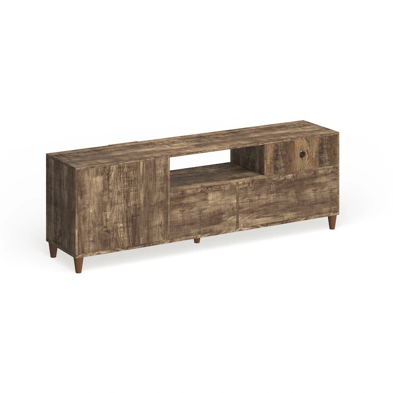 Meuble TV de 70 po Santee Mid-Century Modern avec tiroir, par Furniture of America