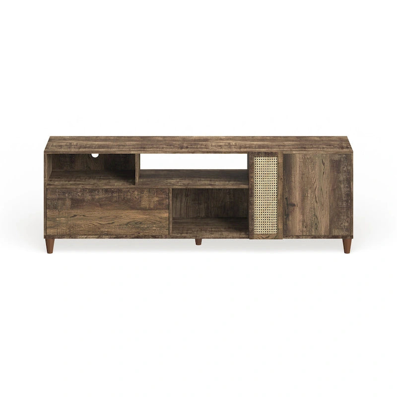 Meuble TV de 70 po Santee Mid-Century Modern avec tiroir, par Furniture of America