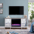 Meuble TV multimédia miroir avec insert de cheminée à changement de couleur pour téléviseurs jusqu'à 62 pouces SEI Furniture