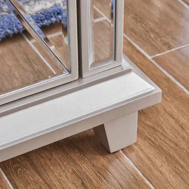 Meuble TV multimédia miroir avec insert de cheminée à changement de couleur pour téléviseurs jusqu'à 62 pouces SEI Furniture