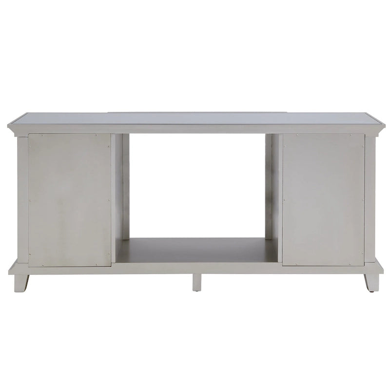 Meuble TV multimédia miroir avec insert de cheminée à changement de couleur pour téléviseurs jusqu'à 62 pouces SEI Furniture