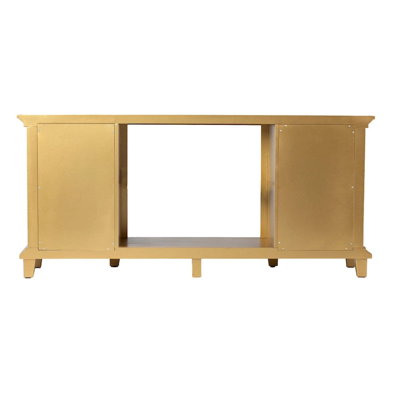 Meuble TV multimédia miroir avec insert de cheminée à changement de couleur pour téléviseurs jusqu'à 62 pouces SEI Furniture