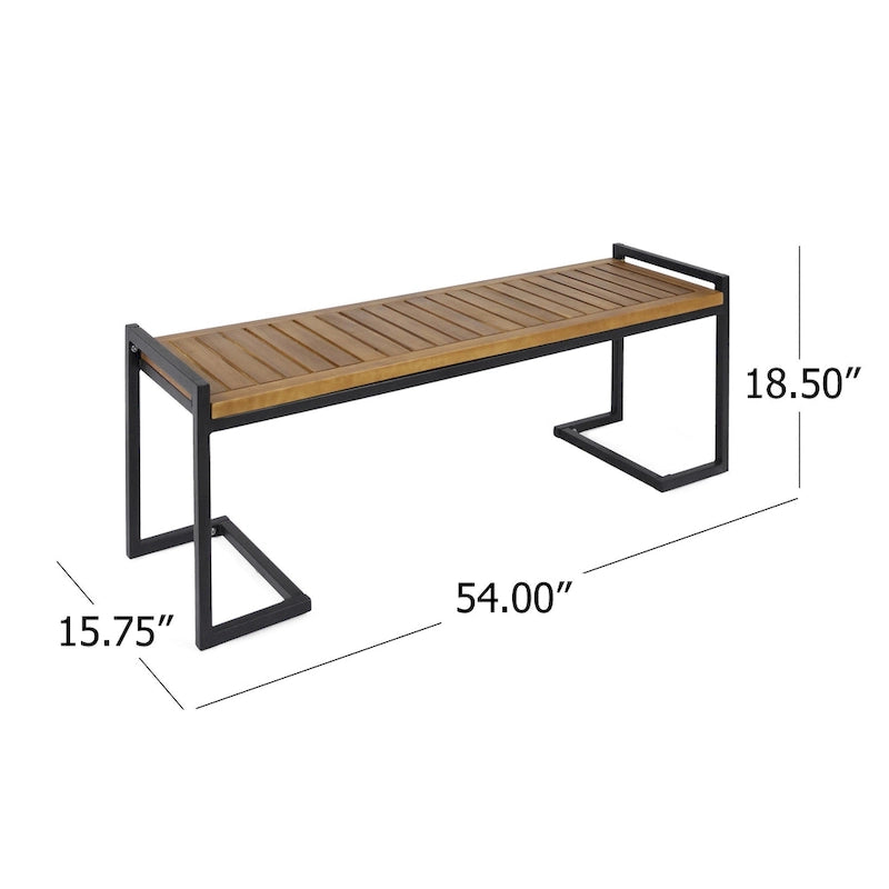 Banc en bois d'acacia et fer Kuehn par Christopher Knight Home