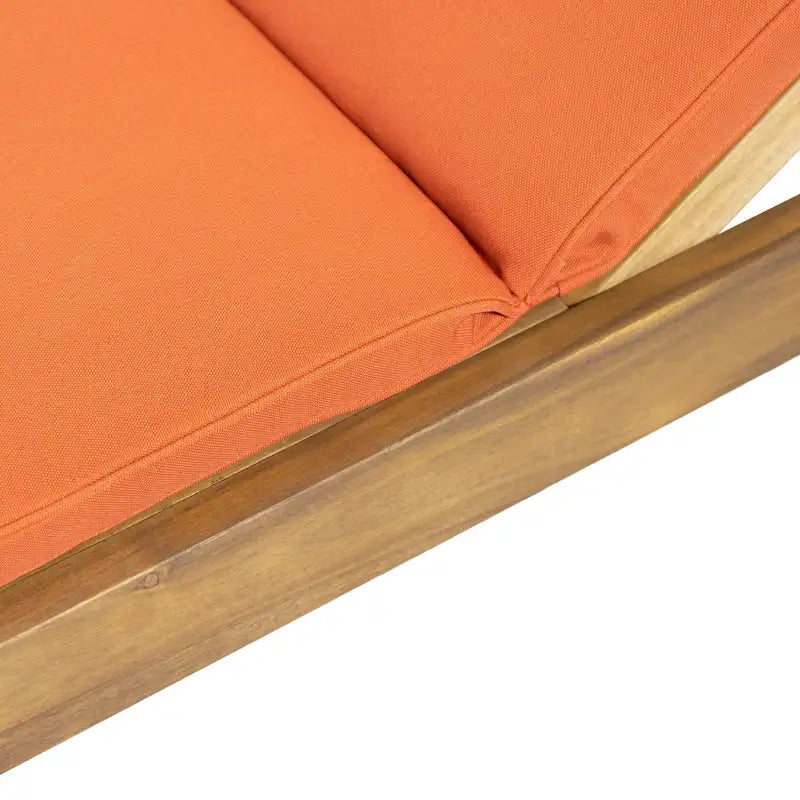 Chaise longue d'extérieur Caily en bois d'acacia avec coussins par Christopher Knight Home