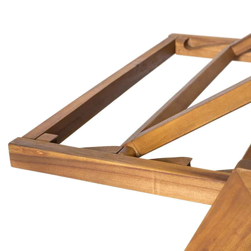 Chaise longue d'extérieur Caily en bois d'acacia avec coussins par Christopher Knight Home