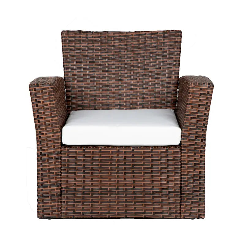 Grandview Outdoor – Ensemble de conversation de patio 4 pièces brun avec coussins