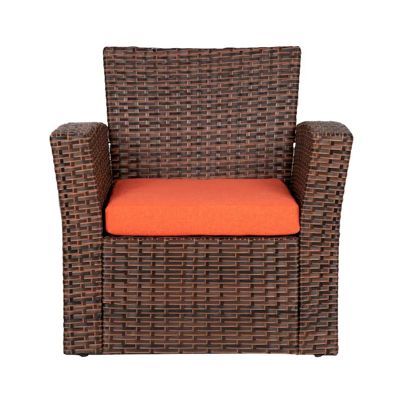 Grandview Outdoor – Ensemble de conversation de patio 4 pièces brun avec coussins