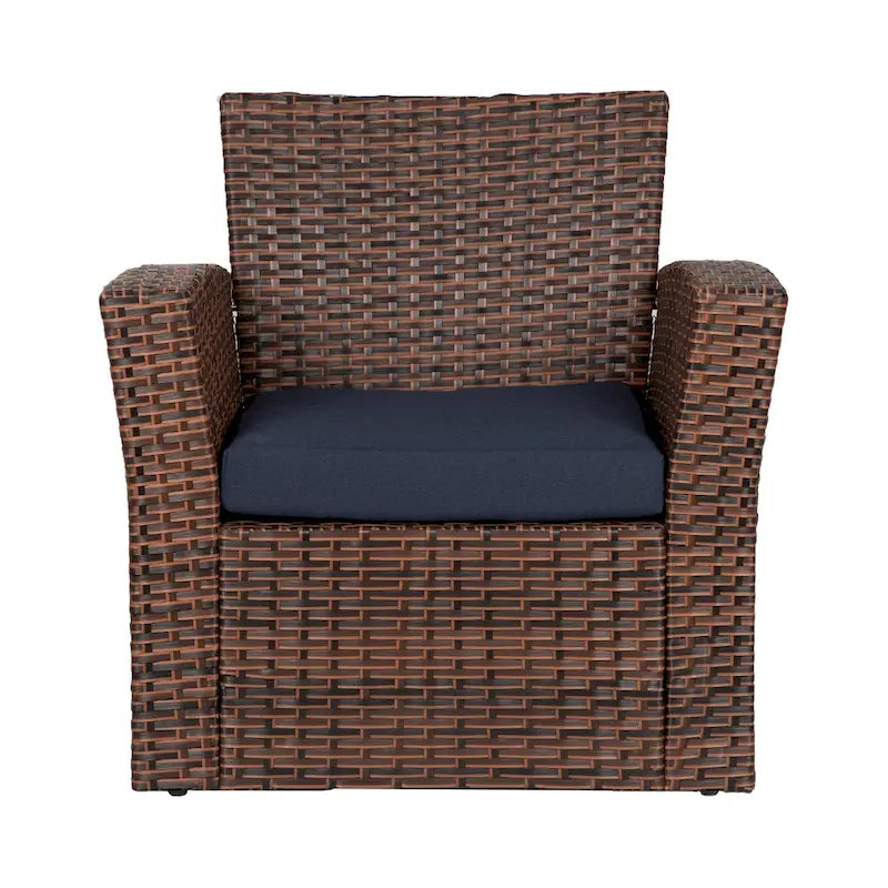 Grandview Outdoor – Ensemble de conversation de patio 4 pièces brun avec coussins