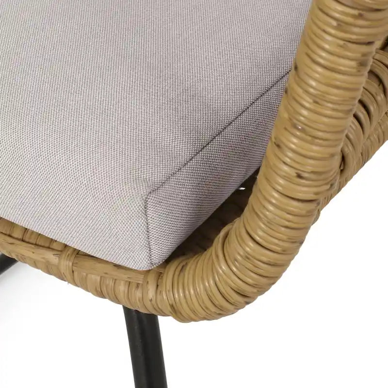 Ensemble de conversation d'extérieur 2 places en osier Lemere avec coussins par Christopher Knight Home