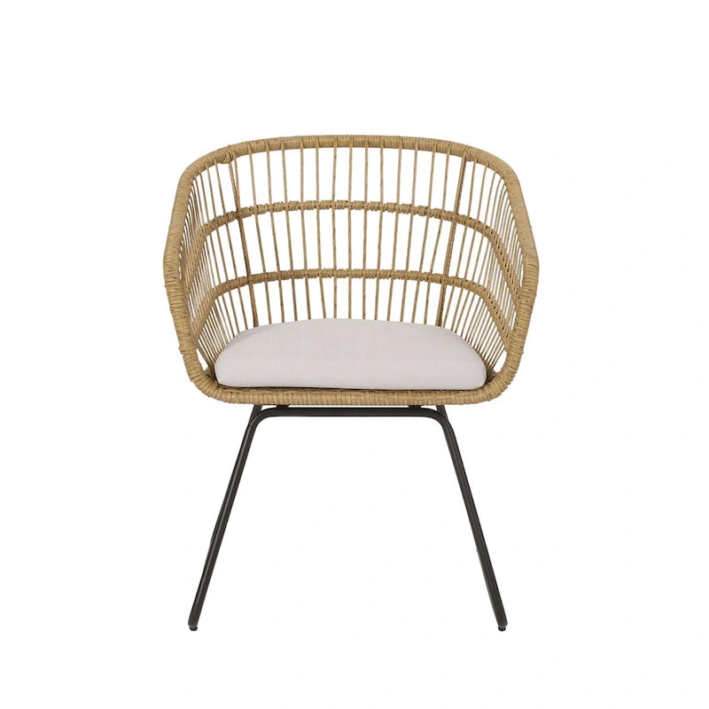 Ensemble de conversation d'extérieur 2 places en osier Lemere avec coussins par Christopher Knight Home