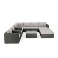 Santa Rosa Outdoor 7 Seater Wicker Sectional Sofa with Aluminum Frame by Christopher Knight Home
