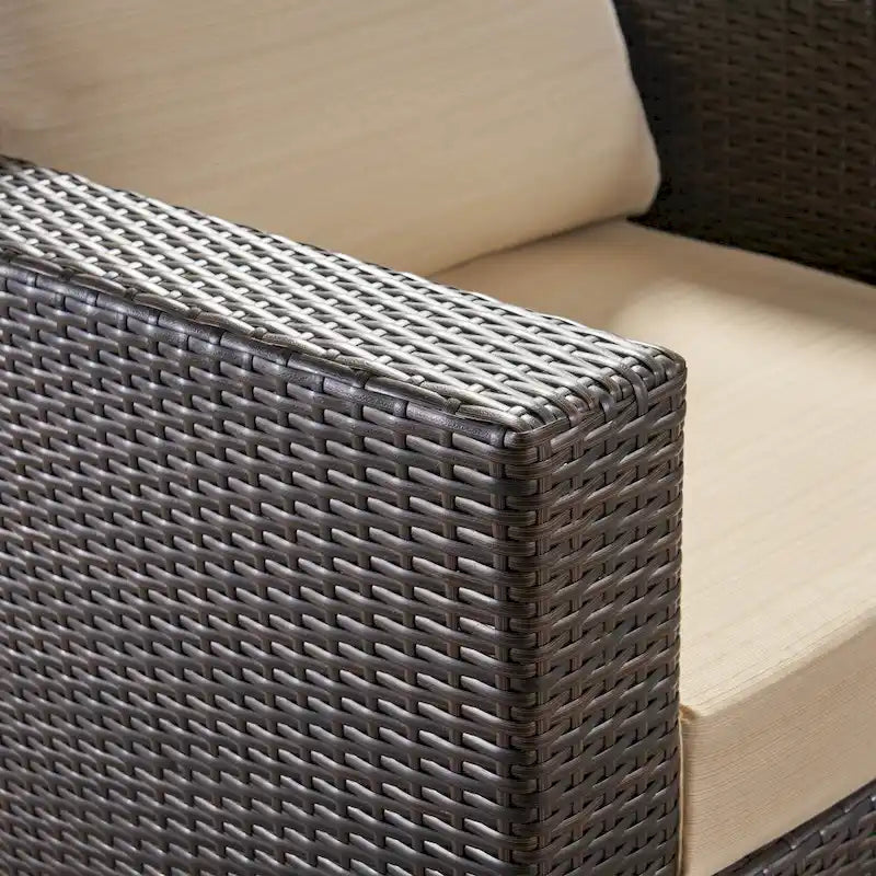 Santa Rosa Outdoor 7 Seater Wicker Sectional Sofa with Aluminum Frame by Christopher Knight Home