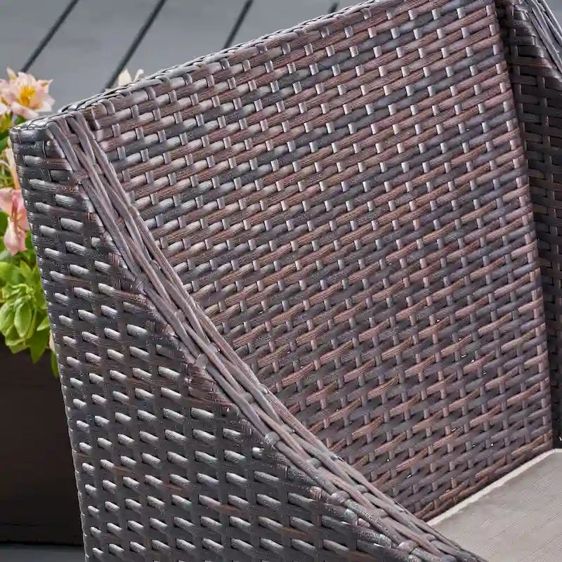 Ensemble de conversation 3 pièces en osier Sagan Outdoor de Christopher Knight Home