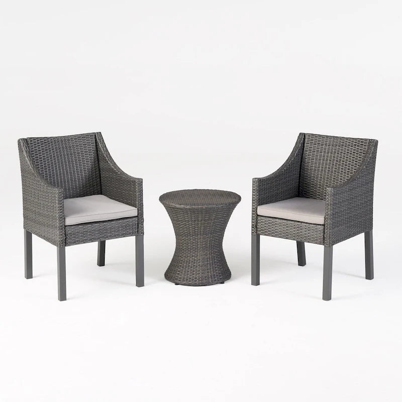 Ensemble de conversation 3 pièces en osier Sagan Outdoor de Christopher Knight Home
