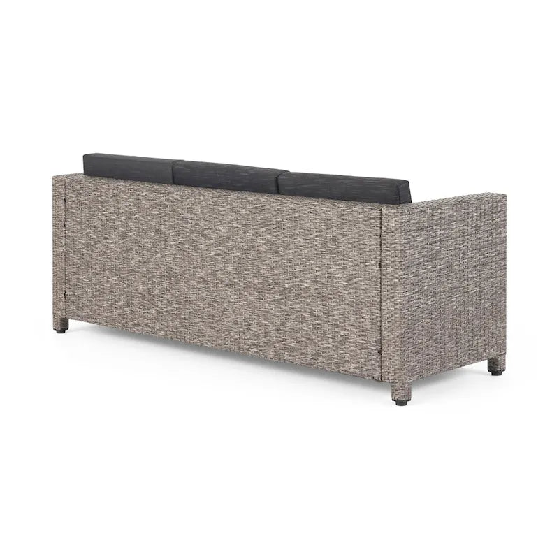 Ensemble de conversation en osier rembourré 7 places Puerta Outdoor par Christopher Knight Home