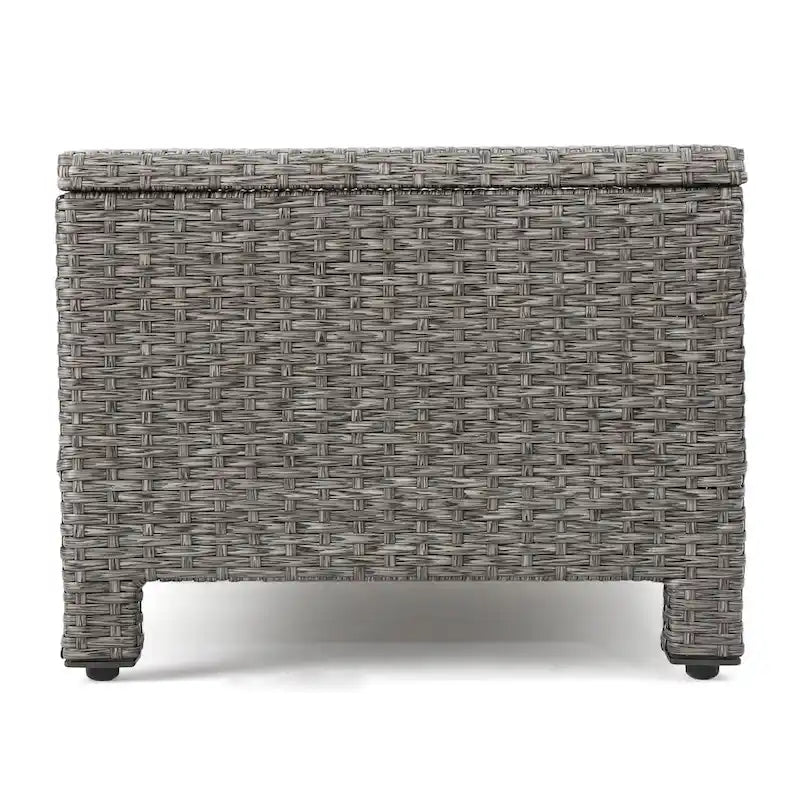 Ensemble de conversation en osier rembourré 7 places Puerta Outdoor par Christopher Knight Home