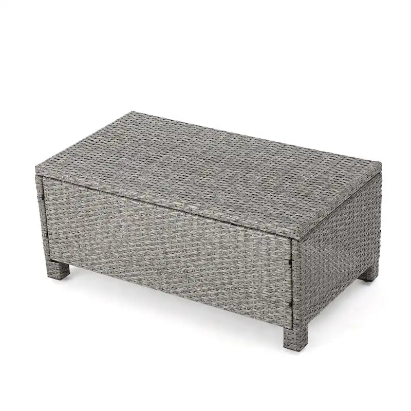 Ensemble de conversation en osier rembourré 7 places Puerta Outdoor par Christopher Knight Home