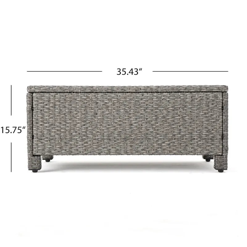 Ensemble de conversation en osier rembourré 7 places Puerta Outdoor par Christopher Knight Home