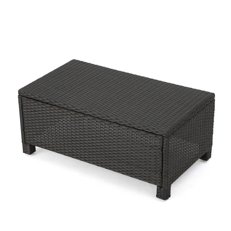 Ensemble de conversation en osier rembourré 7 places Puerta Outdoor par Christopher Knight Home