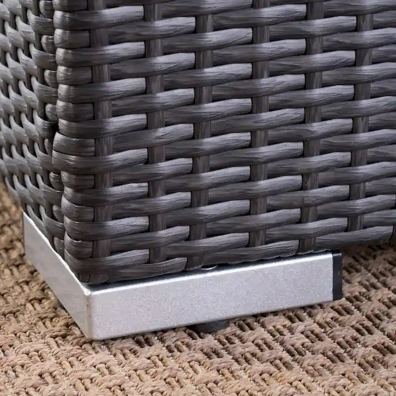 Canapé d'angle d'extérieur 6 places en osier avec cadre en aluminium Santa Rosa par Christopher Knight Home