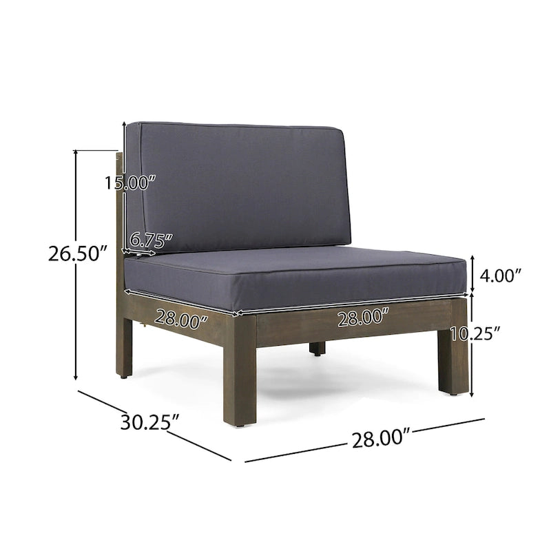 Ensemble de canapé d'angle 11 places et fauteuil club en bois d'acacia Brava Outdoor par Christopher Knight Home