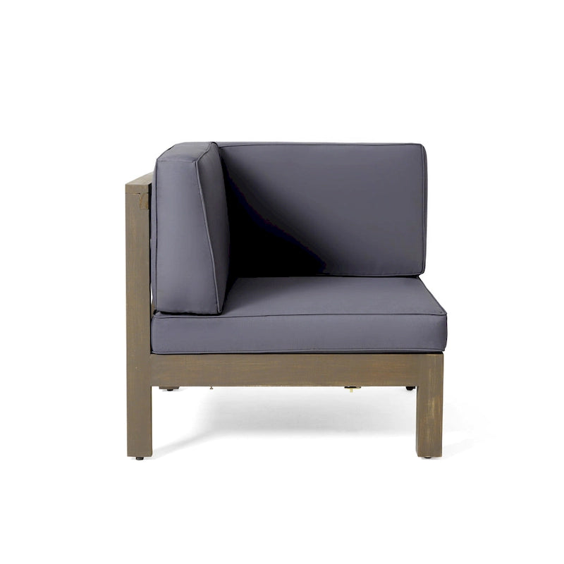 Ensemble de canapé d'angle 11 places et fauteuil club en bois d'acacia Brava Outdoor par Christopher Knight Home