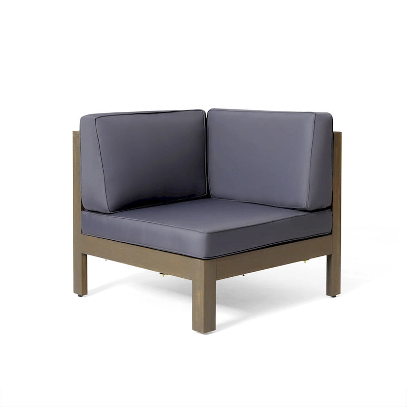 Ensemble de canapé d'angle 11 places et fauteuil club en bois d'acacia Brava Outdoor par Christopher Knight Home