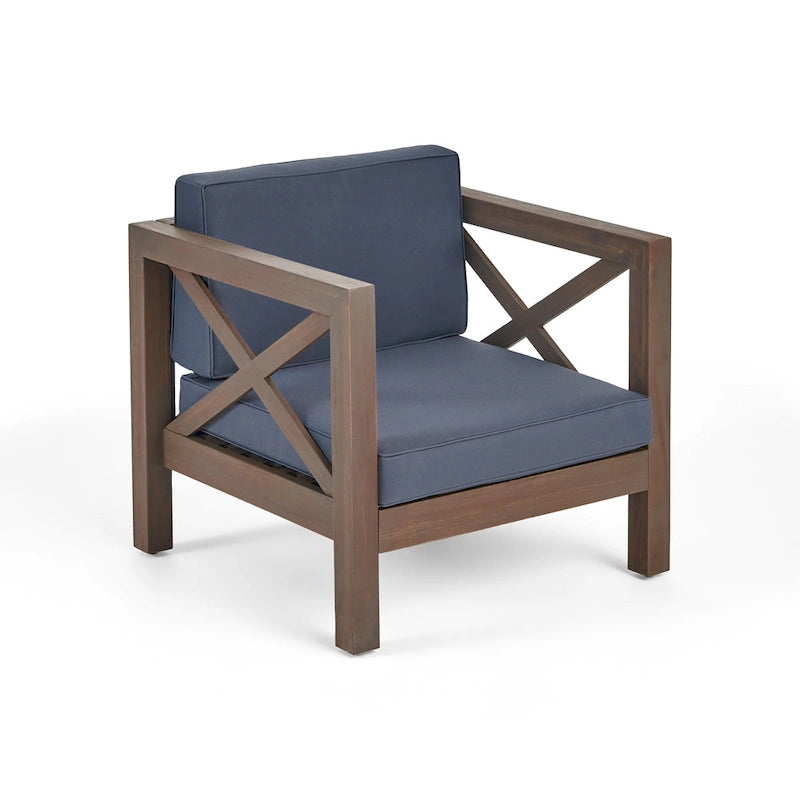 Ensemble de canapé d'angle 11 places et fauteuil club en bois d'acacia Brava Outdoor par Christopher Knight Home