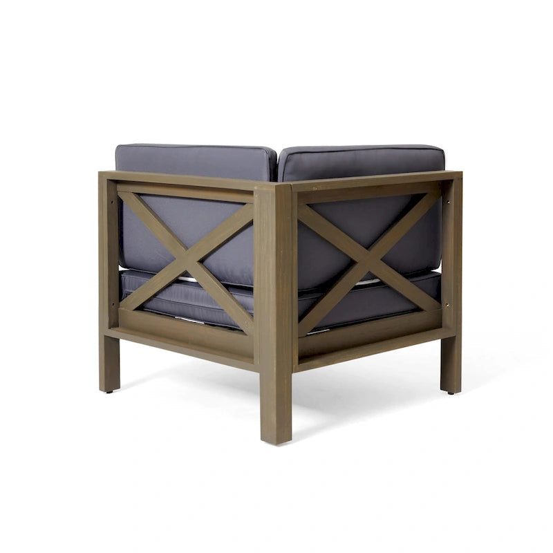 Ensemble de canapé d'angle 11 places et fauteuil club en bois d'acacia Brava Outdoor par Christopher Knight Home