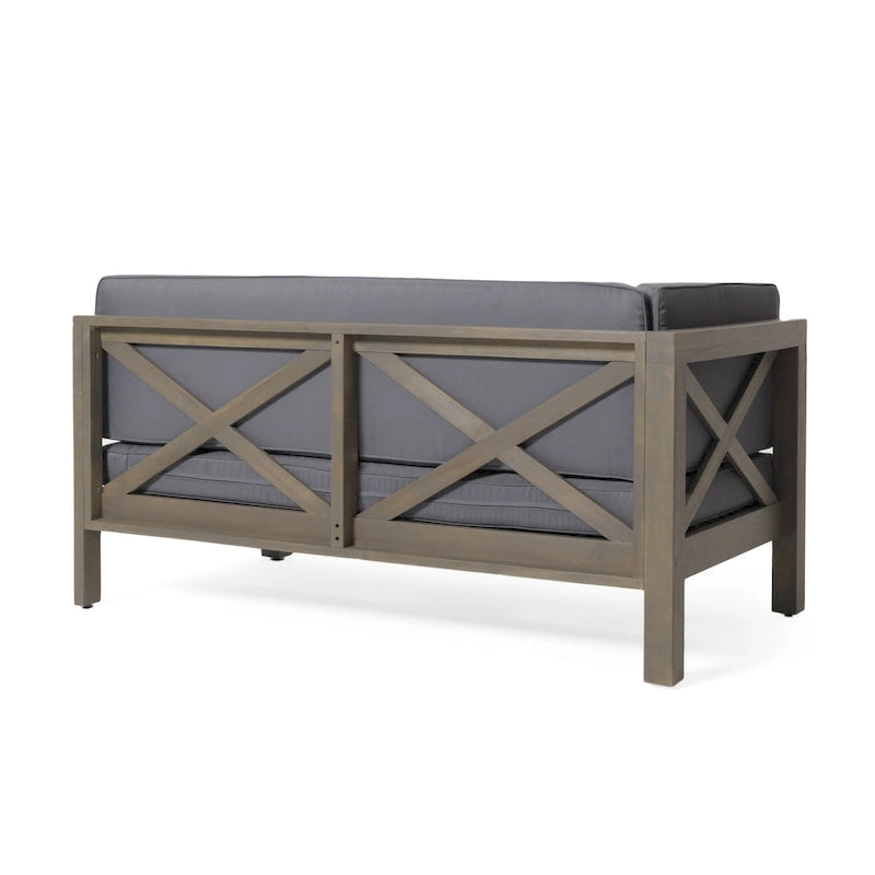 Ensemble de canapé d'angle 11 places et fauteuil club en bois d'acacia Brava Outdoor par Christopher Knight Home