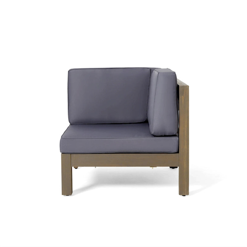 Ensemble de canapé d'angle 11 places et fauteuil club en bois d'acacia Brava Outdoor par Christopher Knight Home