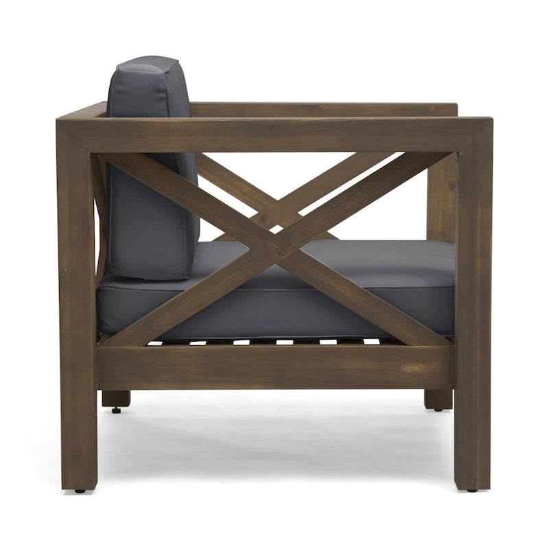 Ensemble de canapé d'angle 11 places et fauteuil club en bois d'acacia Brava Outdoor par Christopher Knight Home