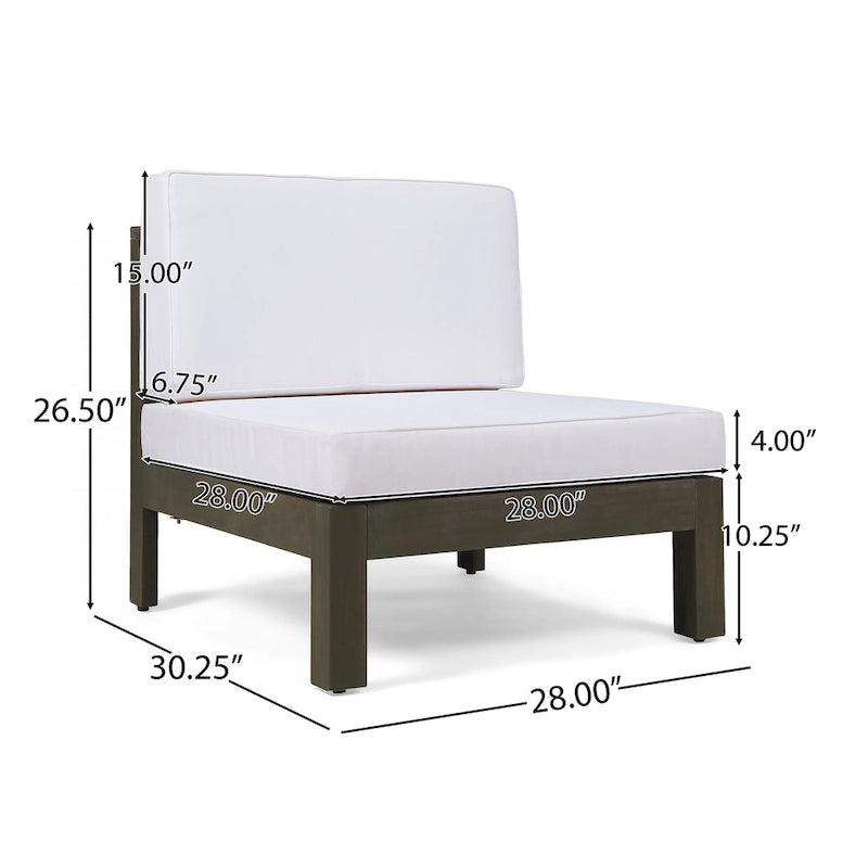 Ensemble de canapé d'angle 11 places et fauteuil club en bois d'acacia Brava Outdoor par Christopher Knight Home