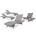 Chaises longues d'extérieur en osier/aluminium Crete (lot de 4) par Christopher Knight Home