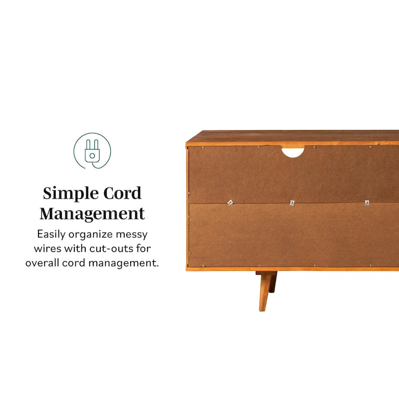 Meuble TV en bois massif Alby 58 pouces de Middlebrook, style Mid-Century