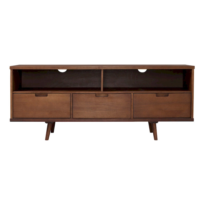 Meuble TV en bois massif Alby 58 pouces de Middlebrook, style Mid-Century