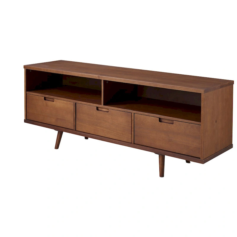 Meuble TV en bois massif Alby 58 pouces de Middlebrook, style Mid-Century