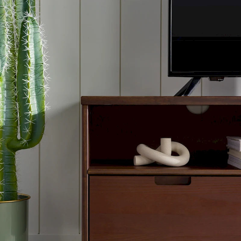Meuble TV en bois massif Alby 58 pouces de Middlebrook, style Mid-Century