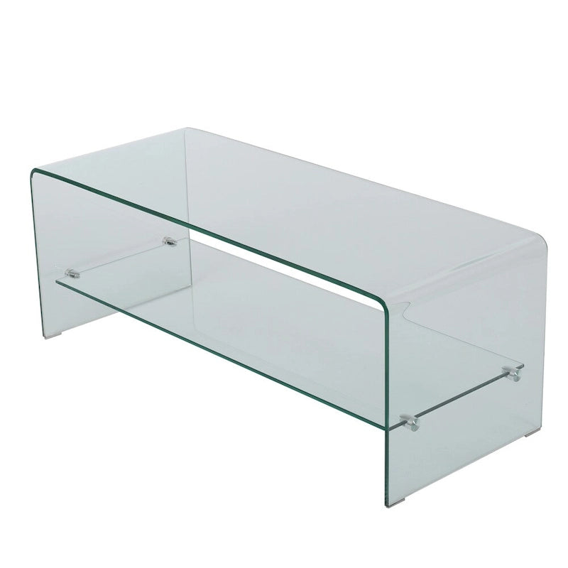 Meuble TV console Ramona Glass Entertainment avec étagère par Christopher Knight Home