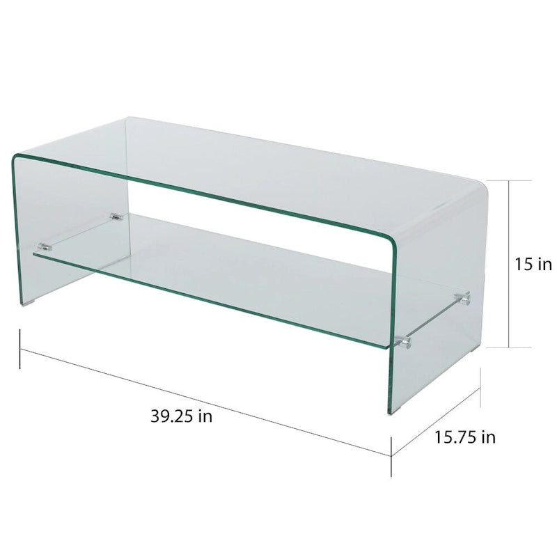 Meuble TV console Ramona Glass Entertainment avec étagère par Christopher Knight Home
