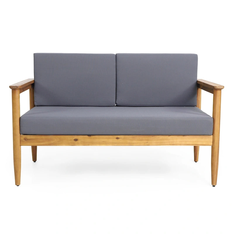 Causeuse d'extérieur en bois d'acacia Magnolia de Christopher Knight Home - 52.75 L x 27.00 P x 25.50 H
