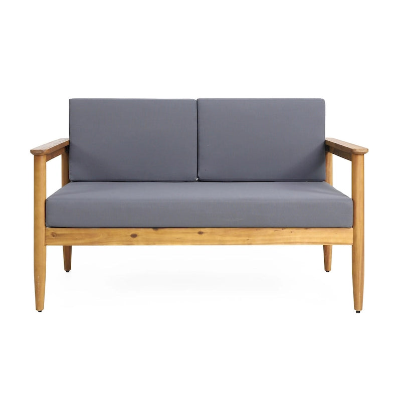 Causeuse d'extérieur en bois d'acacia Magnolia de Christopher Knight Home - 52.75 L x 27.00 P x 25.50 H