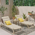 Ensemble de trois chaises longues d'extérieur en bois d'acacia Mahi de Christopher Knight Home