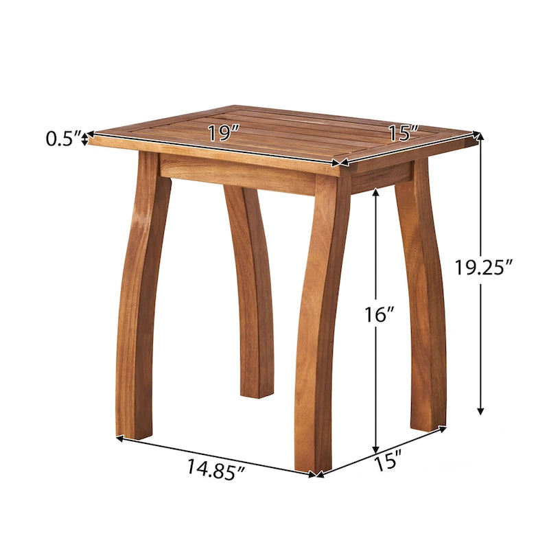 Ensemble de trois chaises longues d'extérieur en bois d'acacia Mahi de Christopher Knight Home