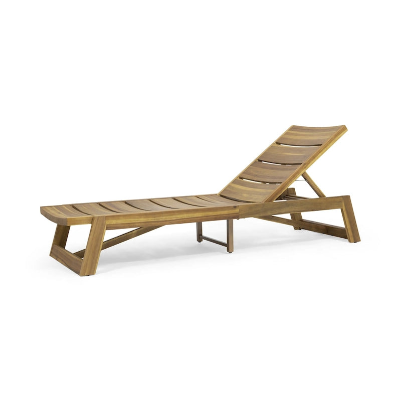 Ensemble de trois chaises longues d'extérieur en bois d'acacia Mahi de Christopher Knight Home