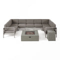 Ensemble de sectionnel en U 9 places et foyer Cape Coral en tissu/aluminium par Christopher Knight Home