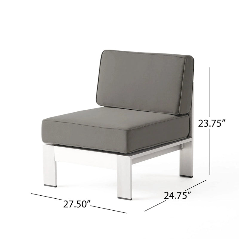 Ensemble de sectionnel en U 9 places et foyer Cape Coral en tissu/aluminium par Christopher Knight Home