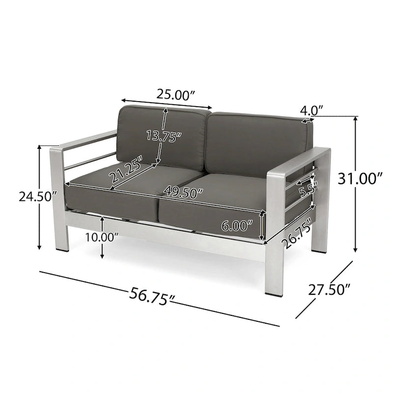 Ensemble de mobilier de jardin 13 pièces Cape Coral avec coussins par Christopher Knight Home